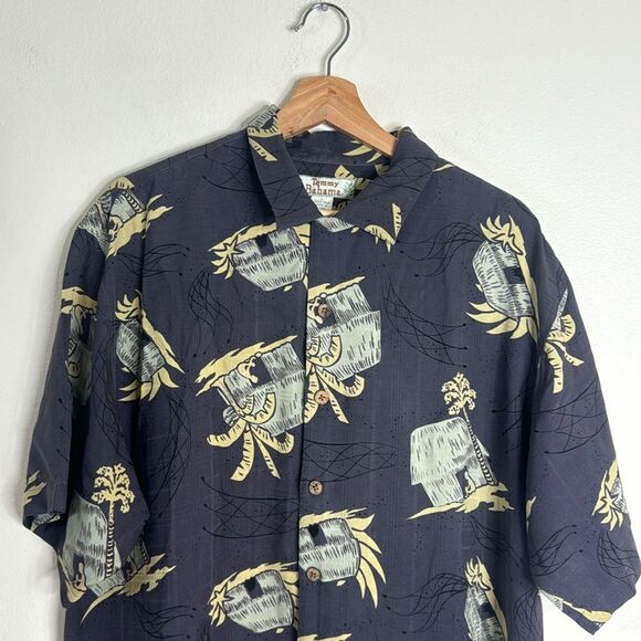 Tommy Bahama Mens Floral Hawaiian Silk Button Up Shirt Size large Beach Pool - Picture 2 of 8